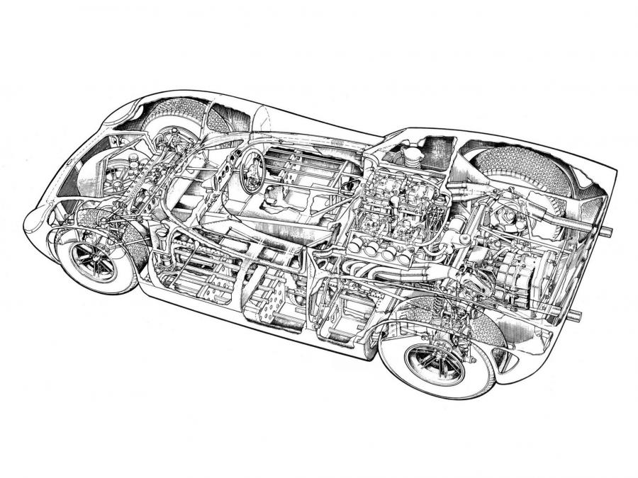 Схема Lola T70 Spyder (Mk I) 1965 года  (фото 19 из 20)
